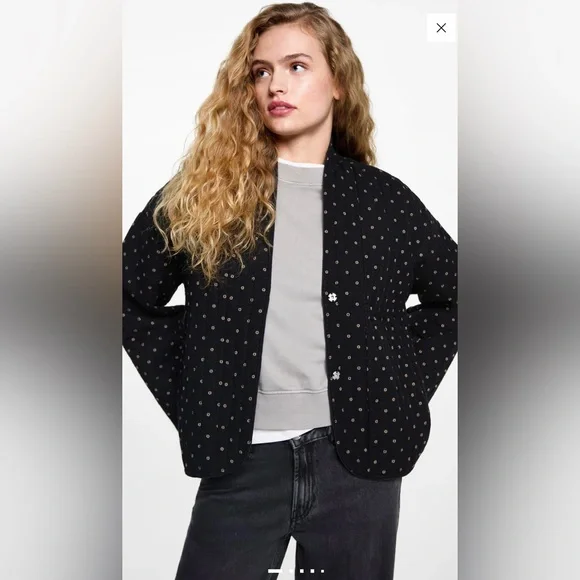NWT Mango Embroidered Dot Women's Jacket Small - Picture 2 of 11